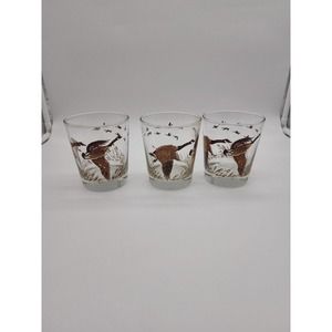 Lot of Libbey Canadian Geese Rocks Glasses